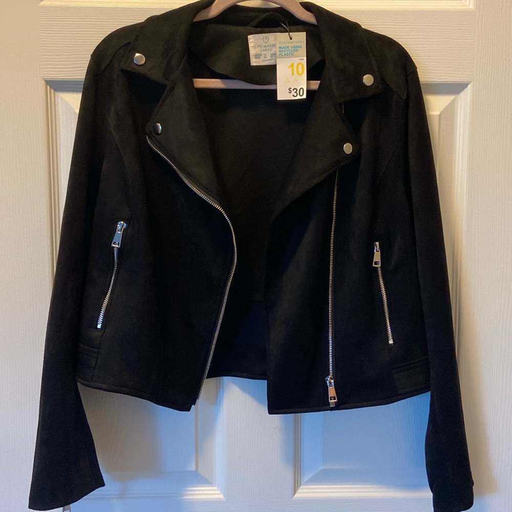 Primark Black Biker Jacket Size USA 10